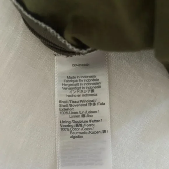 Madewell Linen Romper/jumpsuit - gray/green and cream striped - Picture 2 of 6